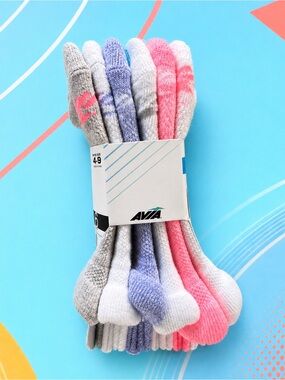 AVIA Women’s Athletic Liner Socks 6-Pair Size 4–9 Multicolor New